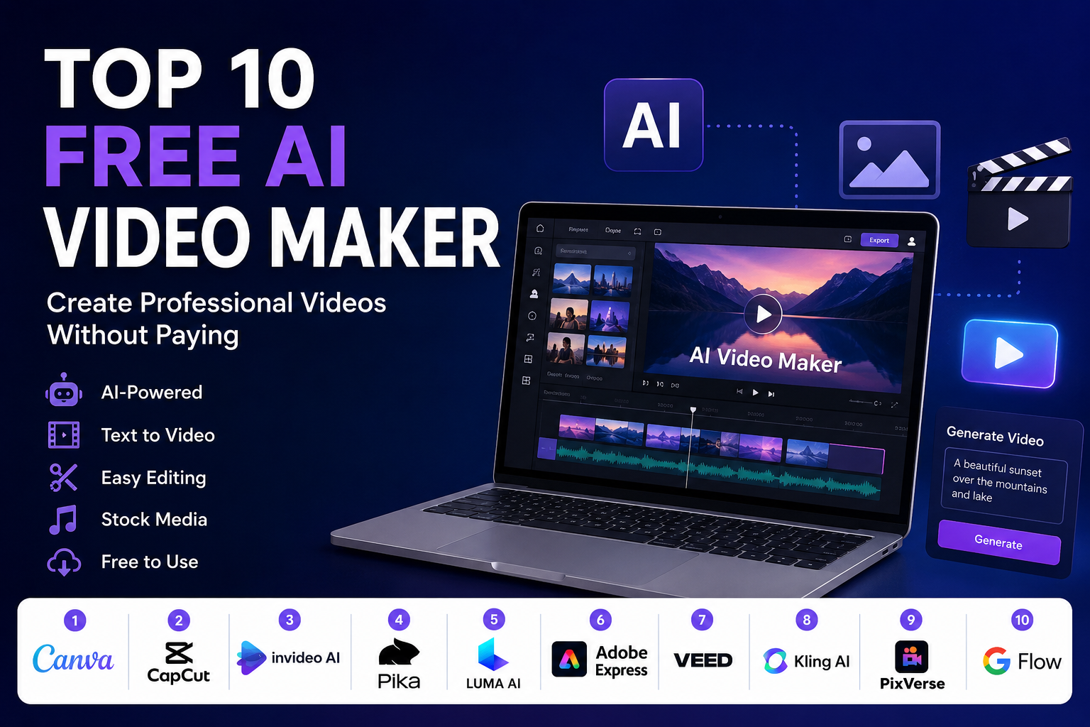 Top 10 Free AI Video Maker Tools in 2026